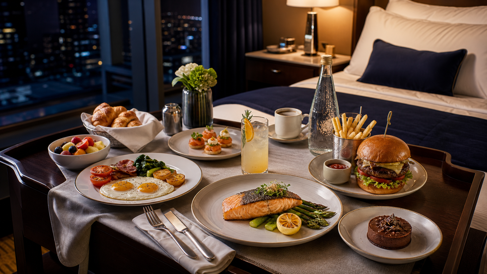 CoralBliz room-service food, dessert, and drinks